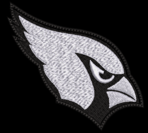White embroidered Arizona Cardinals Patch